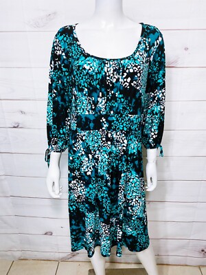 Avenue Womens Dress Size 14/16 Multicolor Stretch Scoop Neck