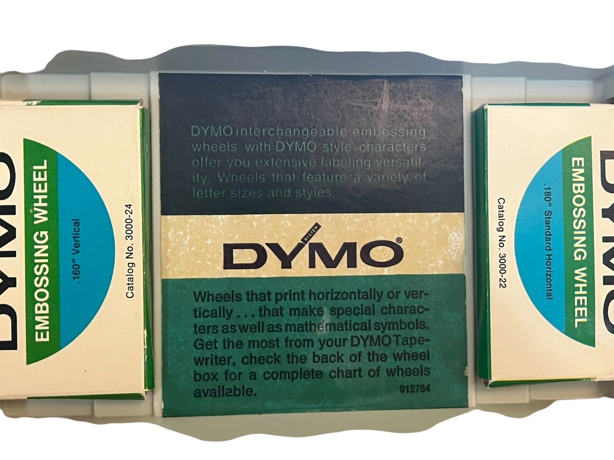 Vtg DYMO #1570 Deluxe Labeling Kit 3 Spin Dial Disks Tape