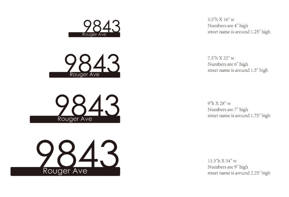 16-34 inch Modern House Address Numbers Sign For Exterior Outside Address Plaque - Image 2 of 4