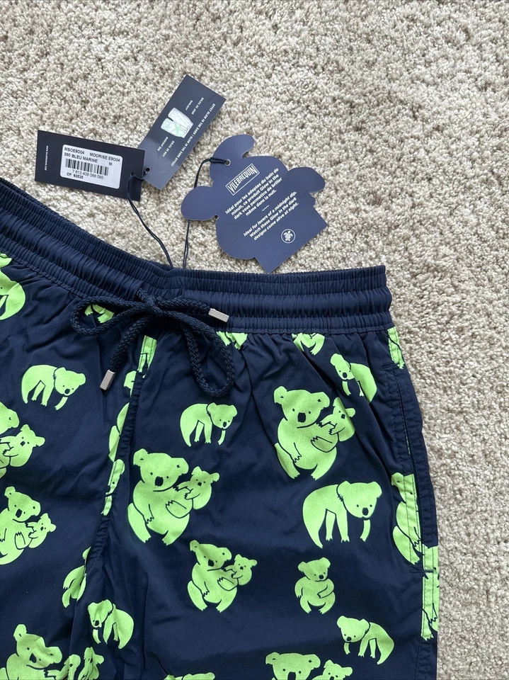 NWT VILEBREQUIN Swim Trunks MOORISE - GLOW IN THE DARK - MEN - M - BLUE - MEDIUM - Image 4 of 4