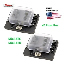 2 Pieces 6 Way DC32V-12v Circuit Blade Fuse Box Block Fuse Holder MINI ATC ATO