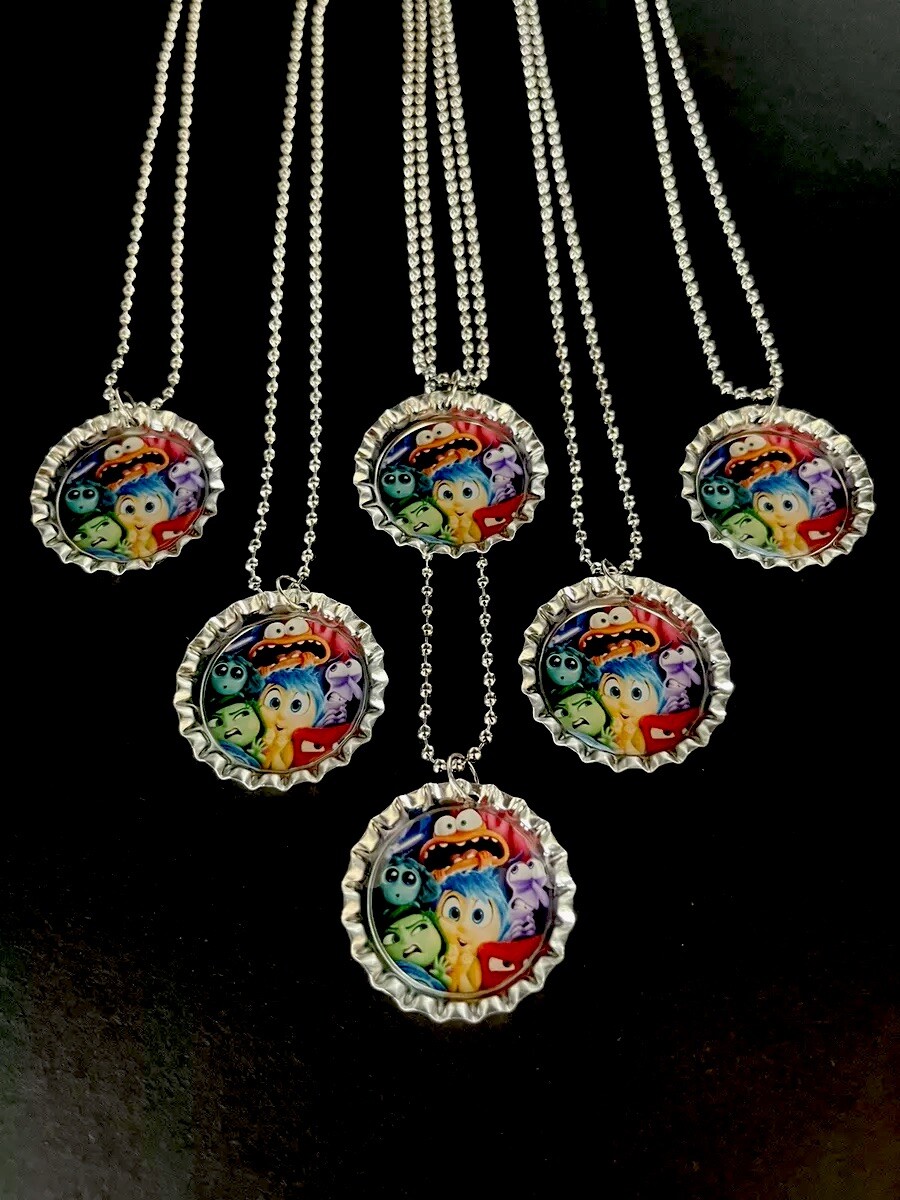 Inside Out Necklaces /6 party favors Birthday Party