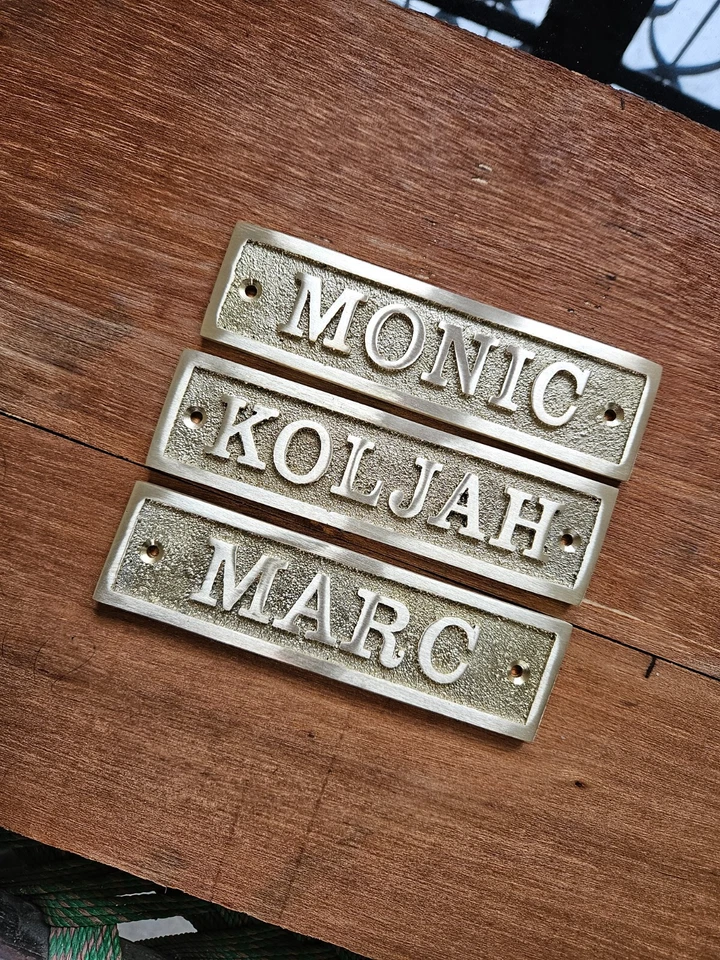 Placas personalizadas nombre personalizado placa de latón personalizada - placa de latón hecha a mano, Foto 3 de 4