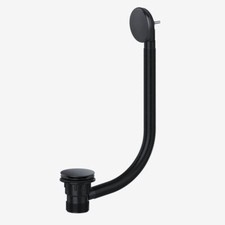 Viva Black Clicker Combination Bath Waste Round Pop Up Brass Press Overflow Plug
