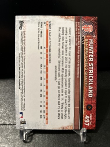 Topps Series 2 Hunter Strickland 2015 radiocontrol #497 San Francisco Giants - Imagen 2 de 2