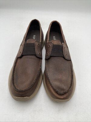 Roper CHILLIN LOW Brown Leather Moc Toe Slip On Shoes Men display picture 3