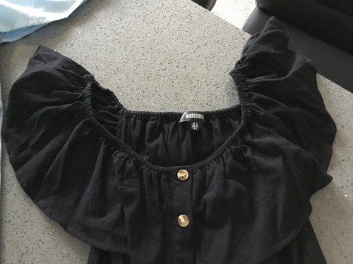 MISSGUIDED SCHWARZES SOMMERKLEID/SMART/STRANDKLEID MIT DURCHGEHENDEM KNOPFLEISTE - Bild 2 von 6