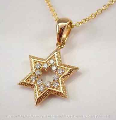 2 Ct Round Cut Lab Created Diamond Star of David Pendant 14K Yellow Gold Plated
