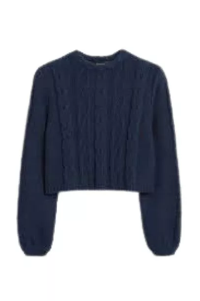 Navy blue cropped best sale jumper