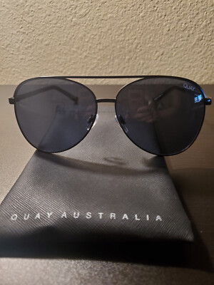 Quay Silver and Black Aviators Quay Australia Black and Silver Aviator Sunglasses main image 3