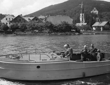 WWII Photo US Army General George S. Patton on Boat World War Two WW2 / 1880