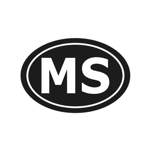 Mississippi MS Initials Vinyl Decal Window Oval MS Laptop Sticker - Picture 3 of 12