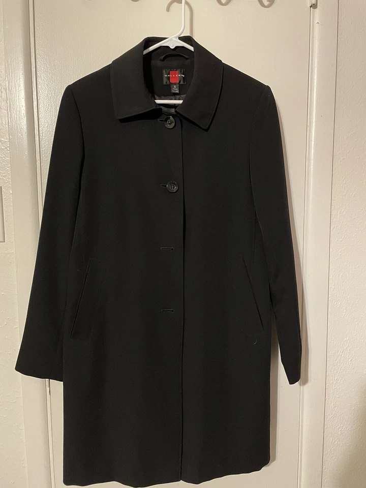 Maxi abrigo negro Gallery para mujer talla S