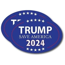 President Donald Trump MAGA 2024 Save America Republican Oval Magnet Decal
