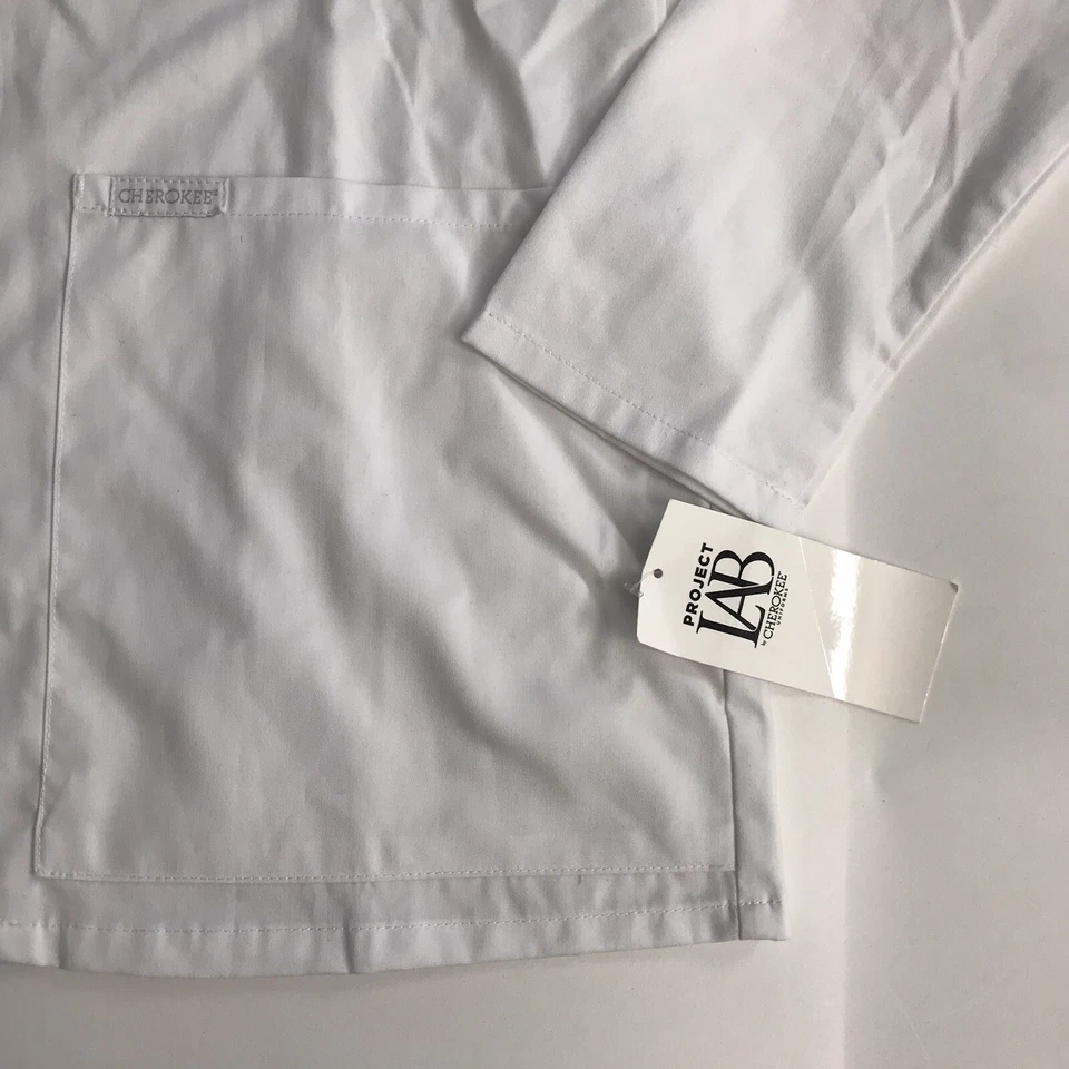 Cherokee Women Scrubs Lab Coat 28'' Consultation CK451 White S - Image 4 of 4