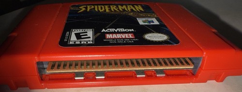 N64 Authentic Spider-Man Red Cartridge Complete W/Box Manual Tested CLEAN CIB - Picture 3 of 14