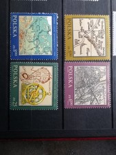 Timbres Pologne neufs Cartes géo