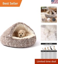 Calming Cave Hooded Dog Bed  Non-Skid  Self-Warming for Ultimate Comfort