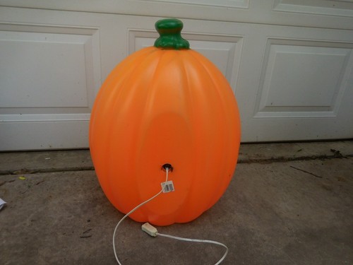Vintage General Foam Halloween Blowmold Jack O Lanterna Zucca 24" Illuminazione - Foto 4 di 5