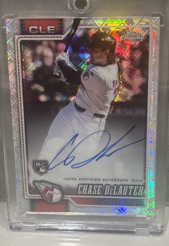 2026 Topps Chrome Chase DeLauter Logoman Base RC Auto Guardians Card