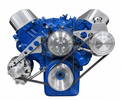 Big Block Ford 429 460 Serpentine Pulley Conversion Kit ALT PS BBF 6 RIB