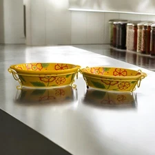 Temp-tations Poppy Passion Oval Baker Set with lids - NIB!