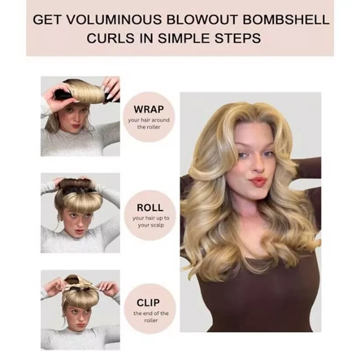 5PCS Set Heatless Hair Curler Flexi Rods Overnight Heatless Curls Blowout Rod UK - Picture 10 of 20