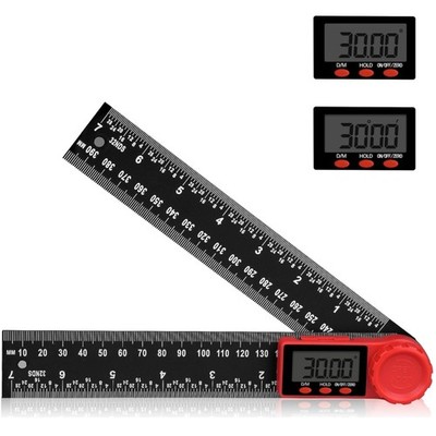 Digital Angle Finder LCD Display Hold Function 200mm 7.87 inch 360° Rotating