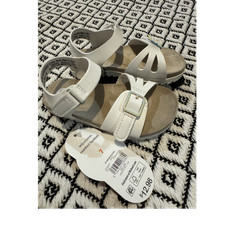 Wonder Nation White Adjustable Strap Sandals Size 7 Unisex Baby Toddler Buckle