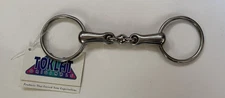 New Toklat Loose Ring Round Ball Link English Snaffle Bit Pony/ Cob 4 5/8" 4 3/4