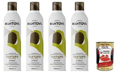 Fratelli Mantova Schwarzer Trüffel Olivenöl, 4x200ml, Extra Vergine+Polpa