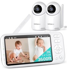 2K Video Baby Monitor with 2 Cameras and Audio, 3600Ft Long Range Baby Monitor
