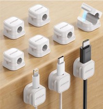 9 Pack Magnetic Cable Clips WHITE Cord Holder JOYROOM Cable Management Organizer