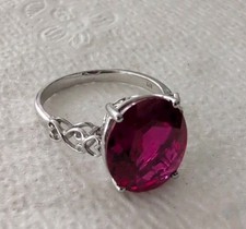LAB CREATED RUBY AND STERLING SILVER 925 RING SIZE 9 1/4
