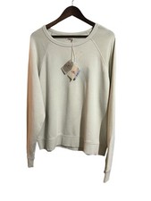 Faherty Women s Size Large Coastal Cloud Crew Sweatshirt In Summer Sand NWT