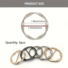 Jamsinmu 8 stuks T-shirt-clips sjaal ring clip ronde gesp gesp gesp met verschillende kleuren, 40mm_8pcs