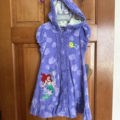 NEW Swim CoverUp  Ariel Little Mermaid Disney Girl 5/6 Zip Purple Flounder