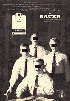 3w9617/ Reklame / Werbung aus 1965   BAUER   Hemden für den Herren.