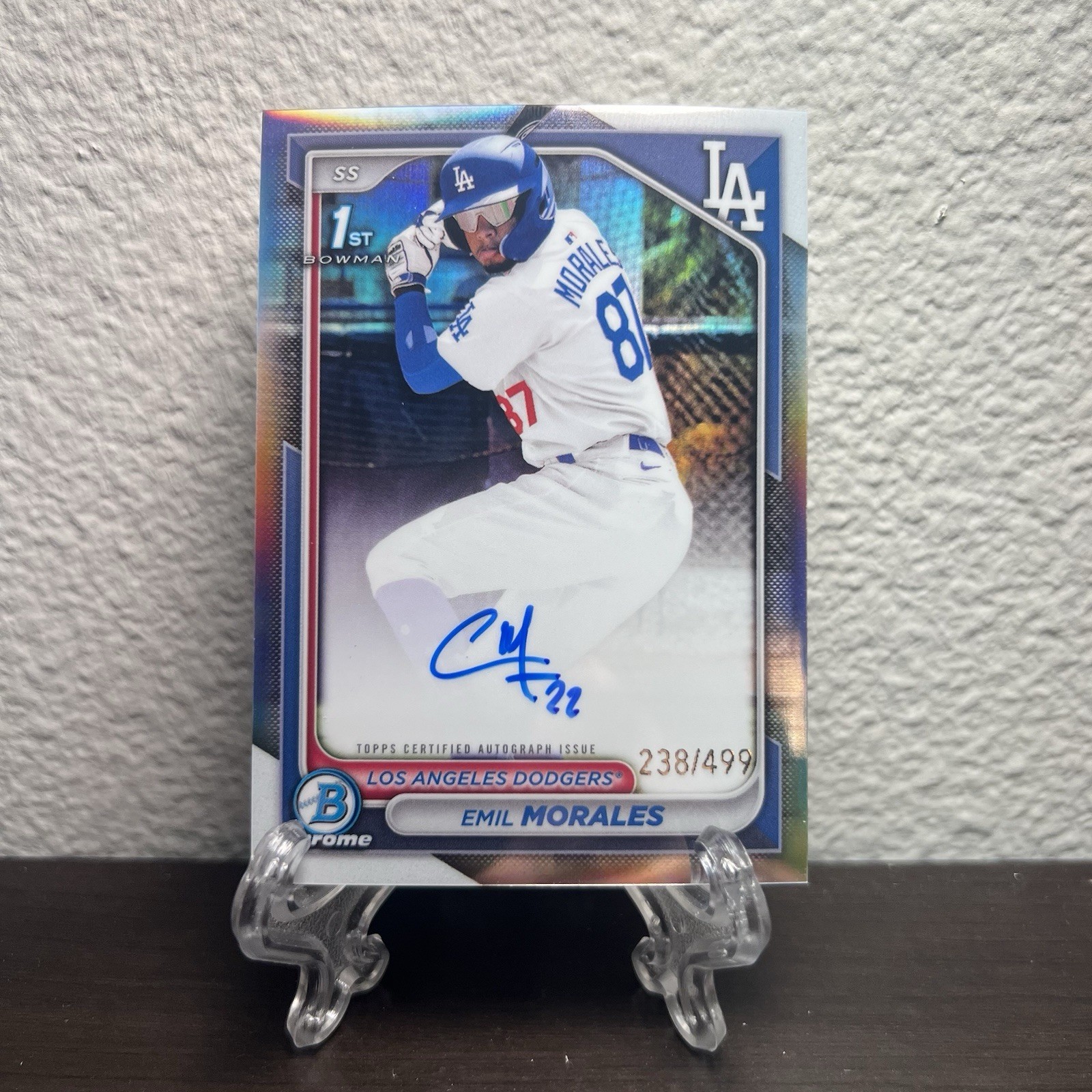 2024 Bowman Chrome Emil Morales /499 1st Refractor Auto (RC) #CPA-EM Dodgers