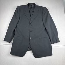 Armani Collezioni Mens Black 3 Button Blazer fits 44L Suit Jacket Wool READ