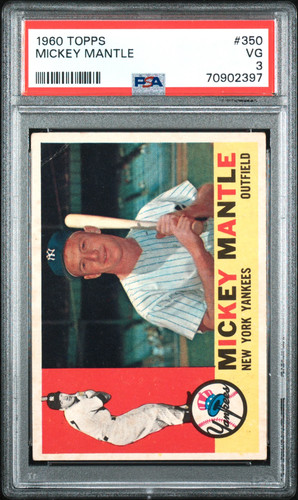 1960 Topps Mickey Mantle #350 PSA 3