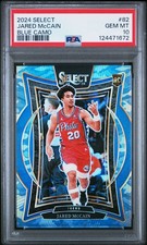2024 PANINI SELECT BLUE CAMO #82 JARED MCCAIN ROOKIE RC 89/99 PSA 10