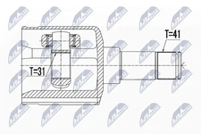 NTY NPW-FR-061 Joint Kit, drive shaft for Ford