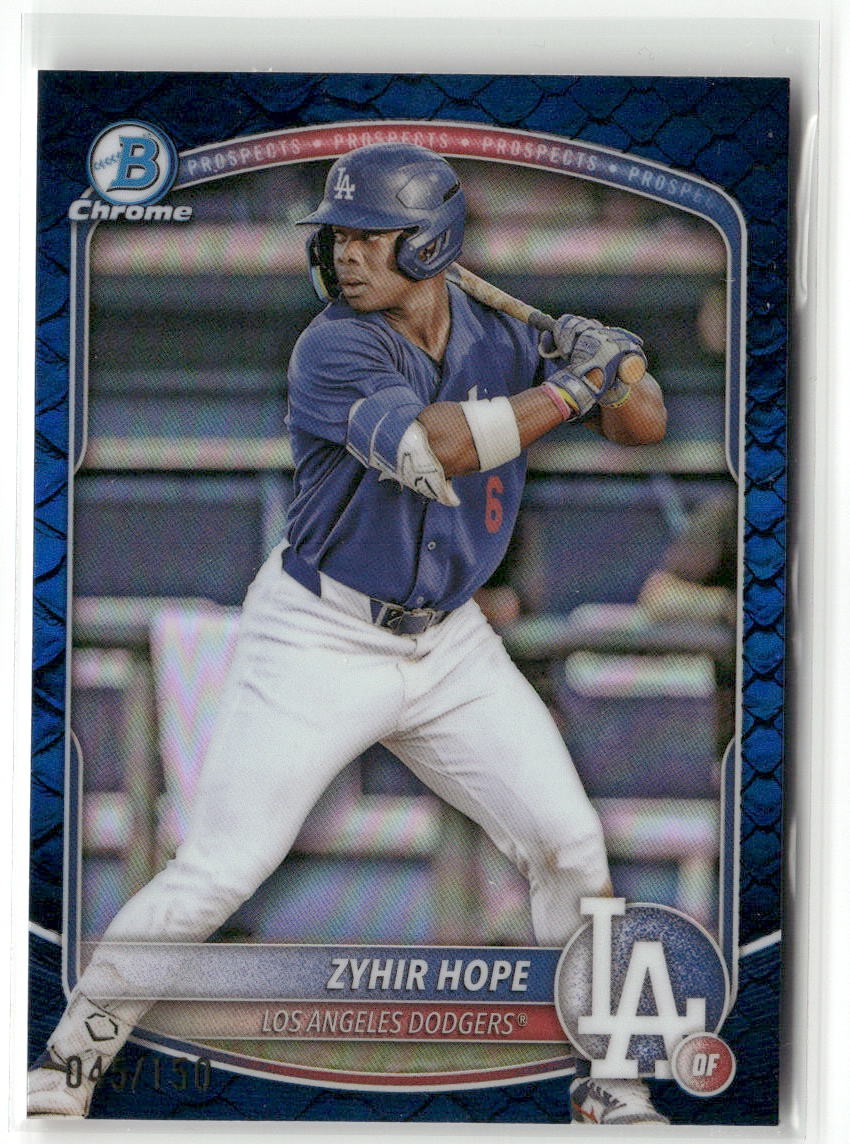 2025 Bowman #BCP-2 Zyhir Hope Chrome Prospects Reptilian Blue Refractor /150
