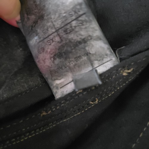 rick owens drkshdw waxed cotton Leather Sleeve Denim Jean Jacket XS - Picture 9 of 9