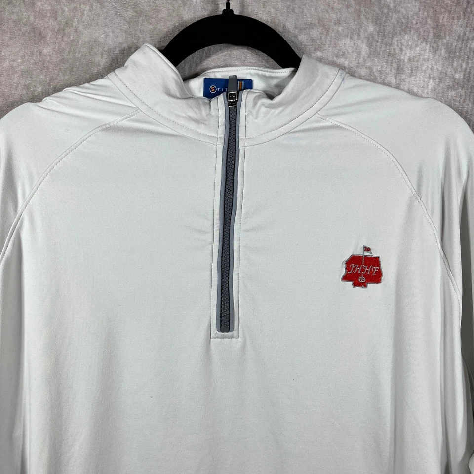 Pullover de golf Stitch 1/4 cremallera para hombre L gris cuarto cremallera suéter cuello falso atletismo Foto 2 de 4