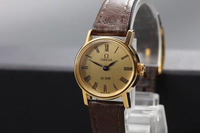 Vintage Near MINT OMEGA De Ville Cal.625 Manual Winding Roman Gold Ladies Watch
