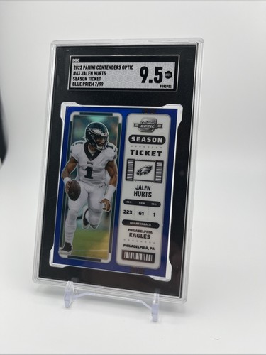 2022 Panini Contenders Optic - Season Ticket Jalen Hurts #43 Blue /99 SGC 9.5 - Picture 2 of 5
