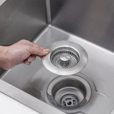 3 In 1 Kitchen Sink Stainless Steel Basket Strainer Drain Upgraded Pop-up Design