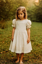 Vintage Polly Flinders Girls White Smocked Lace Dress Trim Party Wedding 6